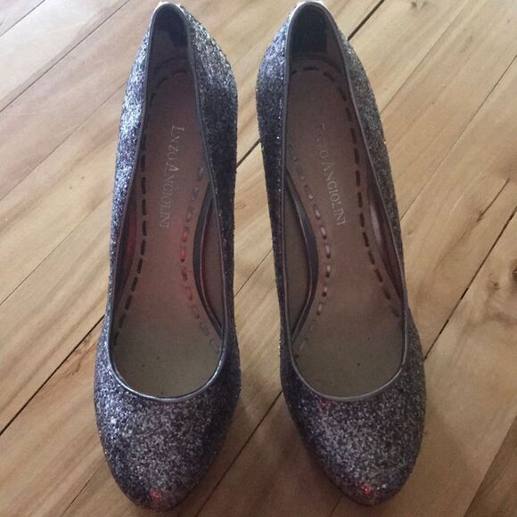 Enzo Angiolini metallic glitter heels, 6 - Picture 1 of 7